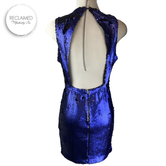 🆕 SHINESTAR Sequin Bodycon Mini Open Back Dress - Picture 5 of 9